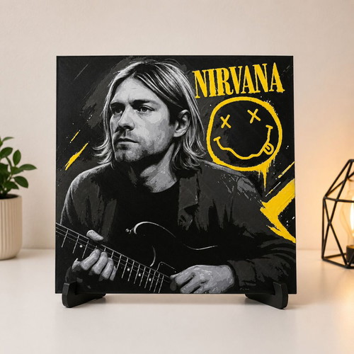 Nirvana Kurt Cobain 3D Printed Wall Art new