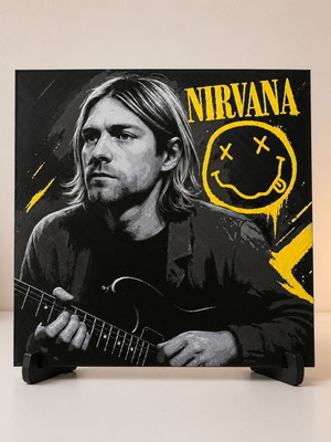 Nirvana Kurt Cobain 3D Printed Wall Art new