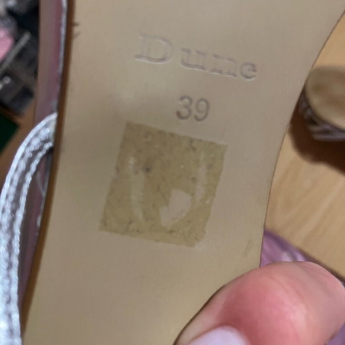 Dune silver sandals new, size 39, 5 cm heel
