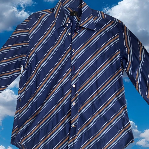 Just Cavalli Vintage Archive Striped Shirt Y2K Size L Like New