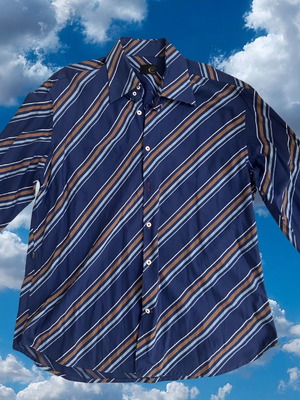 Just Cavalli Vintage Archive Ριγέ Πουκάμισο Y2K Μέγεθος L Σαν Καινούργιο