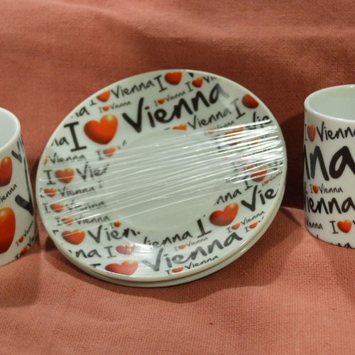 Collectible set of 2 espesso coffee cups from Vienna, new