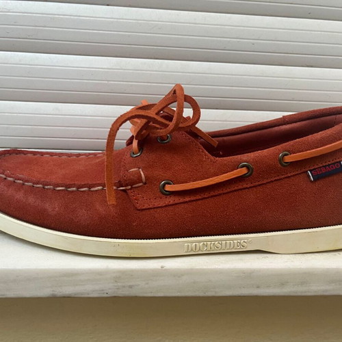 Sebago Docksides orange suede leather shoes size 44 new