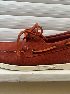 Sebago Docksides orange suede leather shoes size 44 new