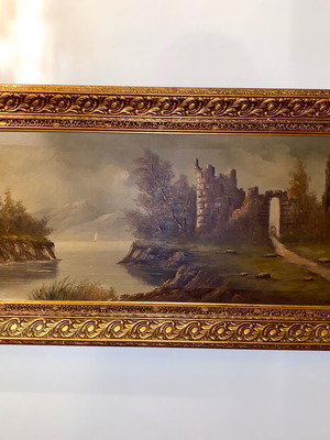 Oil painting by G. Depasta used with gold frame, 1.30m