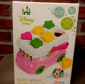 Baby Minnie Λεωφορείο με Σχήματα για 10+ Μηνών