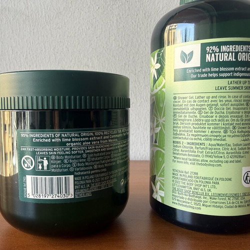 The Body Shop Zesty Lime Blossom body yogurt and shower gel set