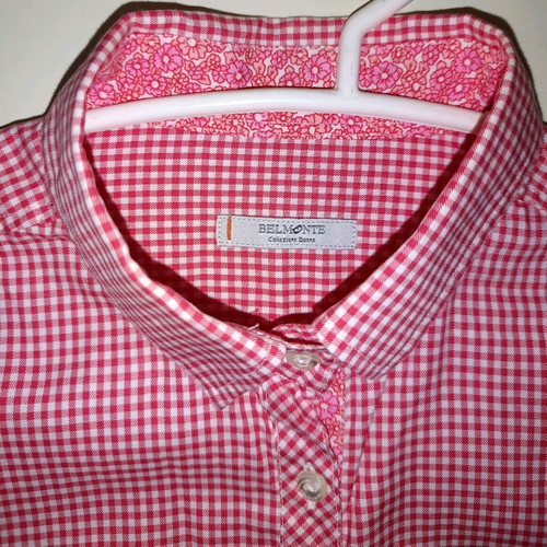 Belmonte women's shirt red checkered Medium new unworn