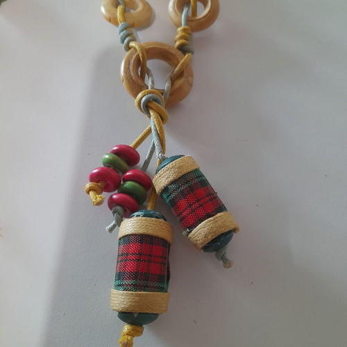 2 ethnic/boho necklaces new, natural materials, multicolor