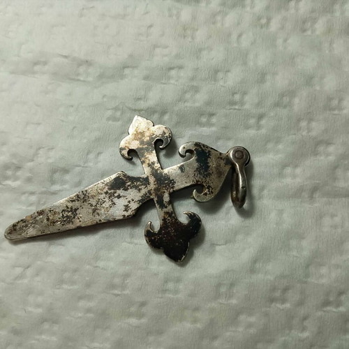 Military silver cross amulet 1720-1820, rare klepht armatolos