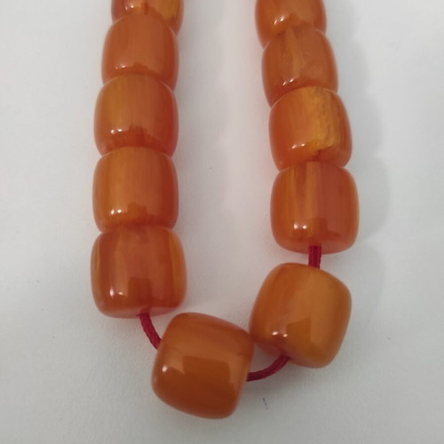 Mastic komboloi worry beads in honey shades, 33 beads