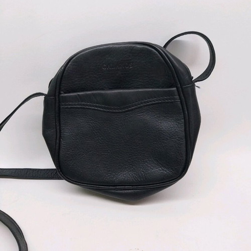 Small Galanos leather bag like new, black shoulder bag