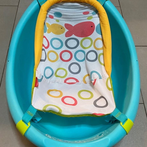 Fisher Price baby bath used, three-stage with hammock