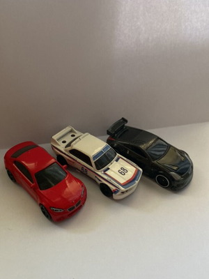 Hot Wheels car set used, BMW M2 2016, BMW 3.0 CSL, Nissan 350Z