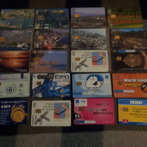 Phone cards used, pack of 20 pieces