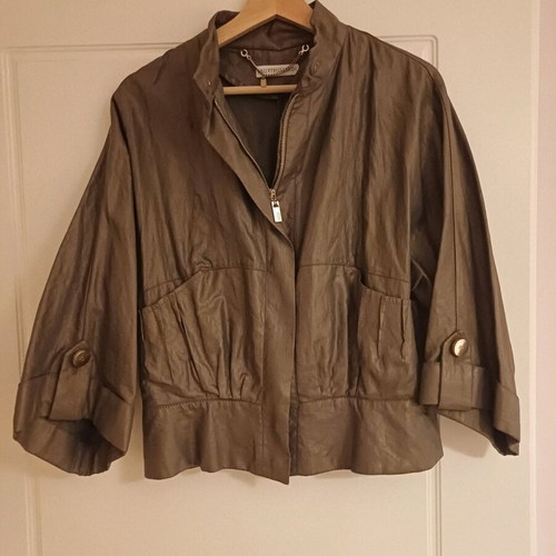 Trussardi jacket khaki shiny size M/L like new