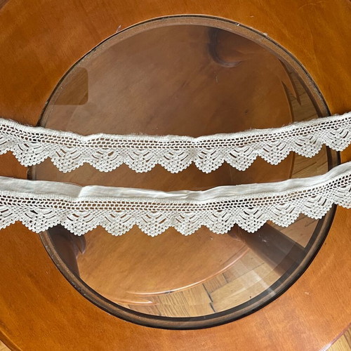 Handmade crochet lace used for towels and pillowcases
