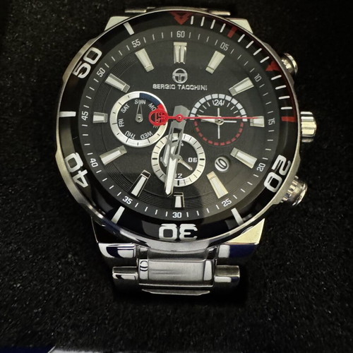 Sergio Tacchini wristwatch like new, black and silver