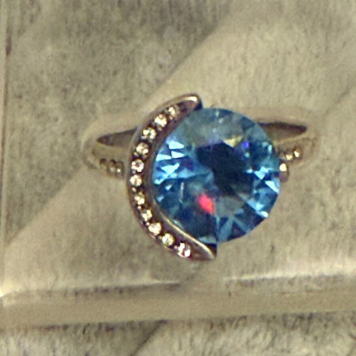 Silver ring with Swarovski crystal new, blue and silver