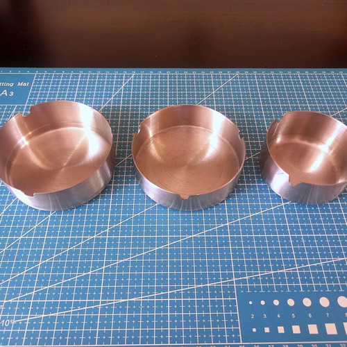 Metal ashtrays set of 3 used for indoor and outdoor