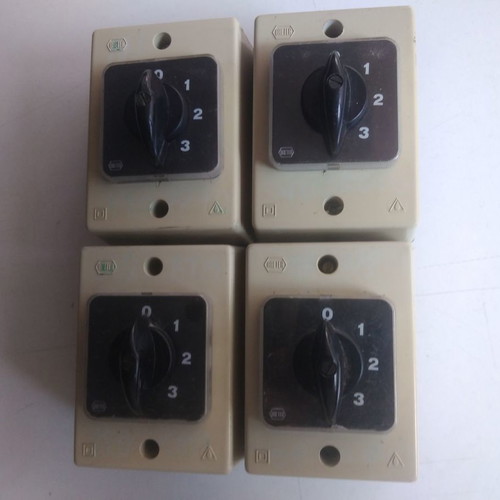 Set of 4 used rotary switches 4 positions
