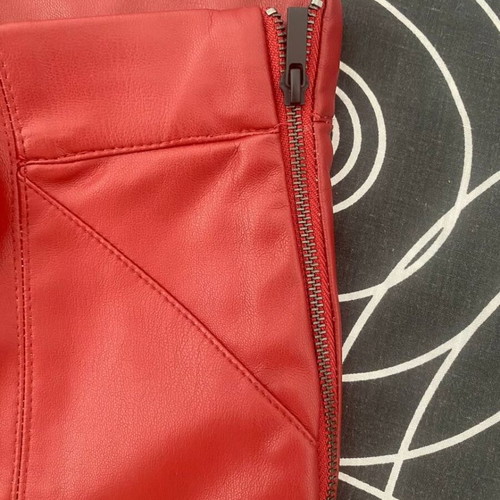 Zara red faux leather pants size S like new
