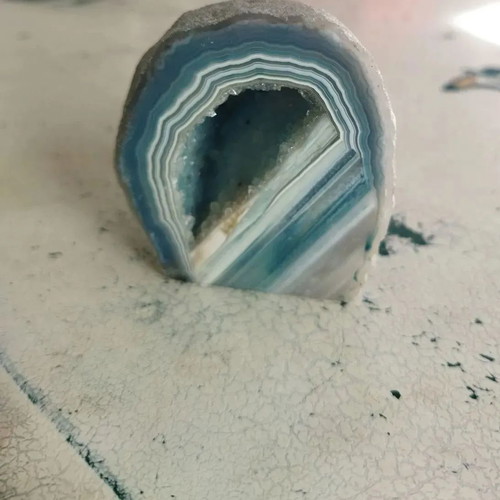 Agate used with blue and turquoise crystals 250 grams