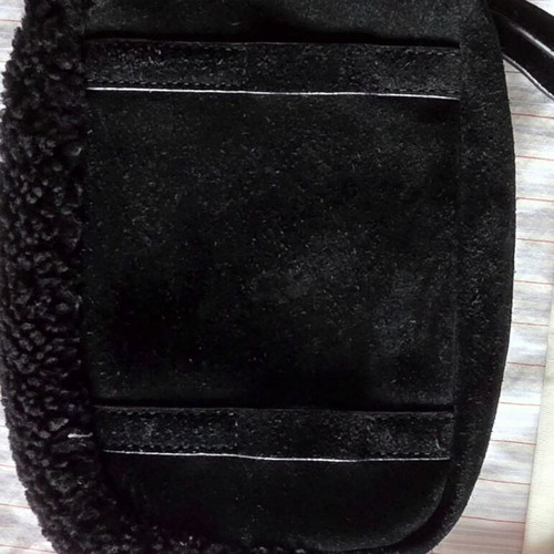 Ugg black crossbody bag with sheepskin trim