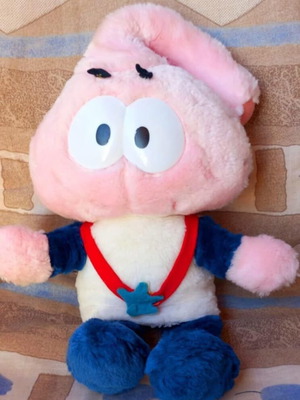 Snorks plush toy pink used, 1983 collectible character