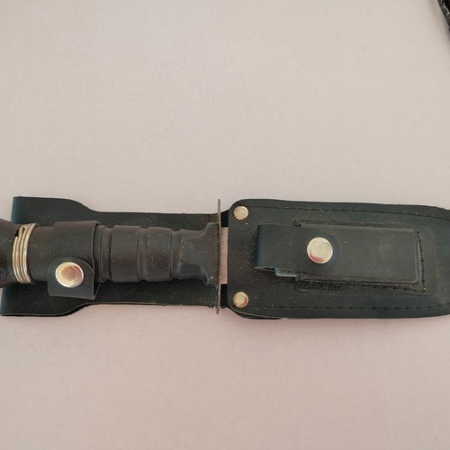 Diving knife with sheath used, 28cm length