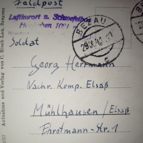 Germany Reich Feldpost 1941 with spa stamp and Bad Hopfreben photo