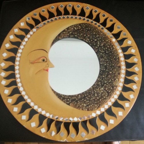 Wall mirror used, round 60cm
