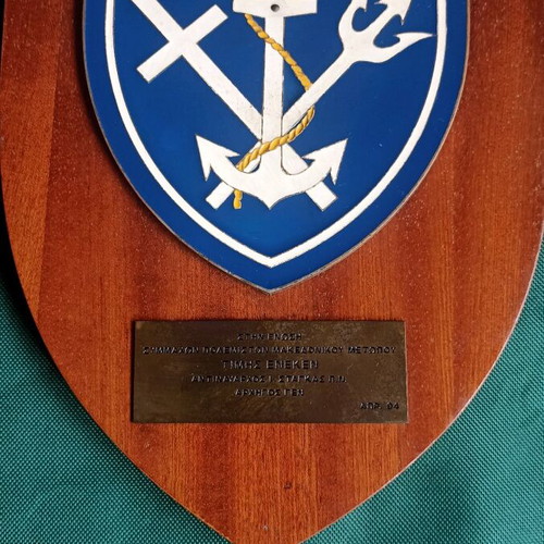 Historical Hellenic Navy Shield 1994 with Admiral I. Stagkas Signature like new