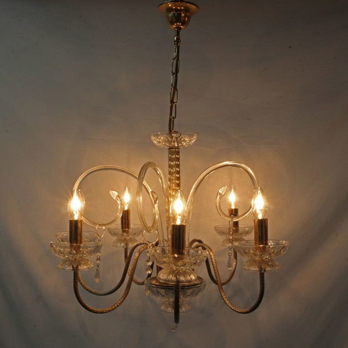 Pentafoto ceiling light new, metal and glass, 1990