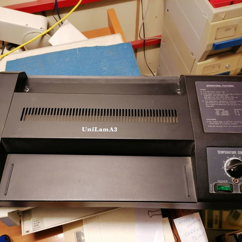 Unilam A3 laminator used with 4 rollers