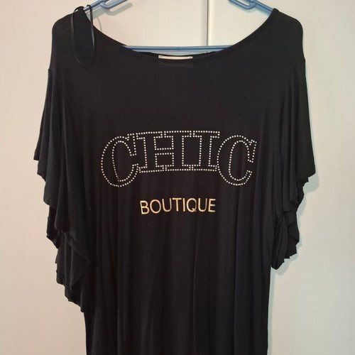 Bibibo Black Blouse size M/L like new with chic boutique design