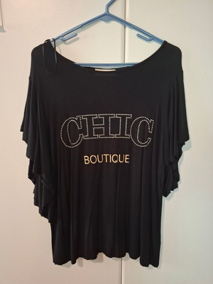Bibibo Black Blouse size M/L like new with chic boutique design