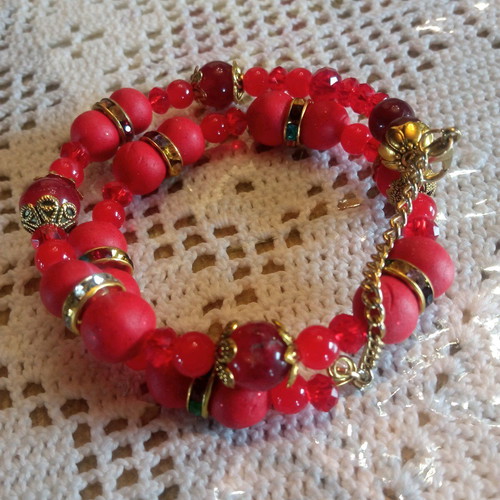 Boho handmade red bracelet new