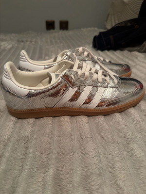 Adidas Samba new silver metallic athletic shoes size 44