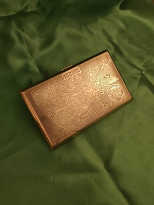 Benlow Weightless Vintage Cigarette Case with Cyprus Map, Like New