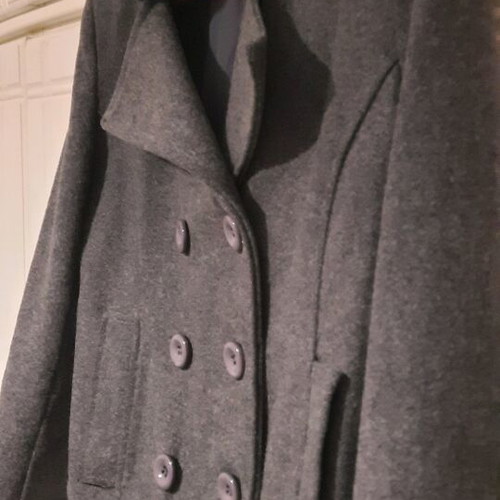 Anthracite women's coat like new, wool texture, size Small