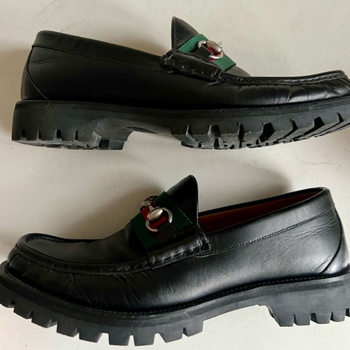 Gucci elegant black leather shoes like new, size 43.5