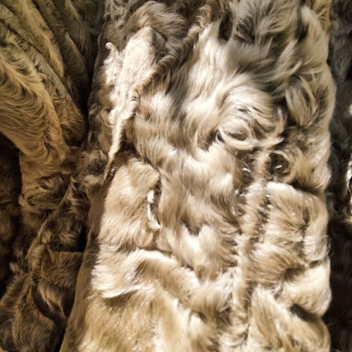 Sheepskin coat Christ Schad reversible, new, beige and brown