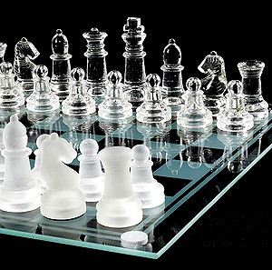 Συλλεκτικό Γυάλινο Σκάκι/Τάβλι | Σετ (3 σε 1) | Glass Chess Set