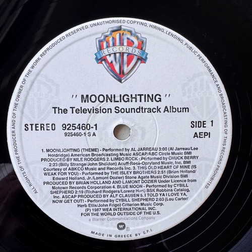 Moonlighting TV Soundtrack LP used, pop genre