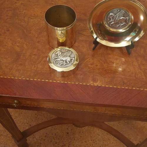 Ilias Lalaounis Pegasus Set vintage solid brass and silver 900