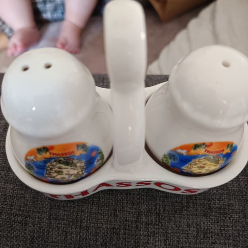 Salt and pepper holder souvenir from Thassos