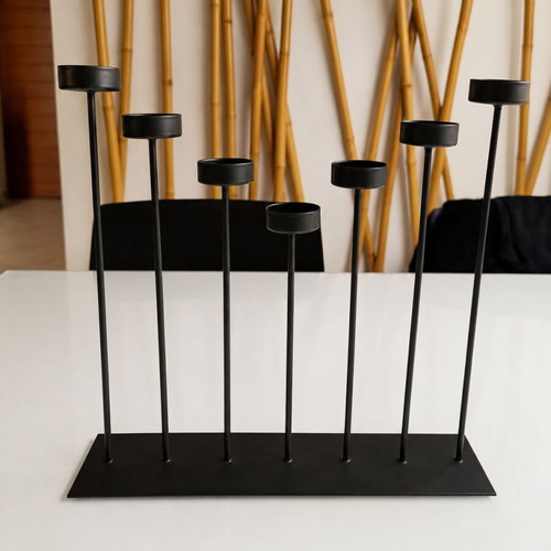 Candelabrum 7-Seat black matte metal like new