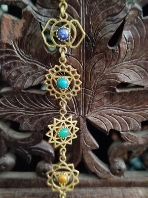 Stainless steel chakra earrings with semi-precious stones