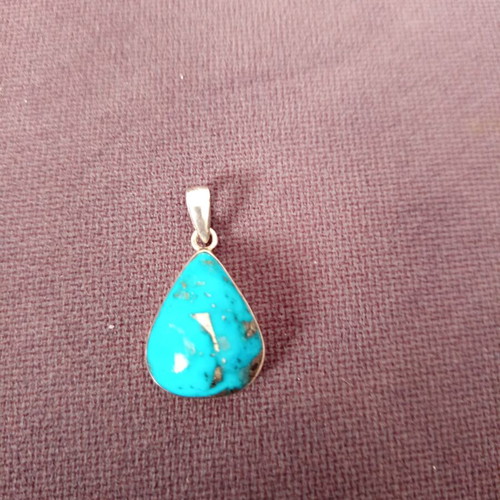Turquoise Energy Crystal Silver Pendant new